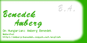 benedek amberg business card